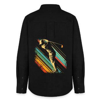 Golfer 80s - Women's Oxford Shirt - black - Back - AI Model Female 172 light (172cm)
