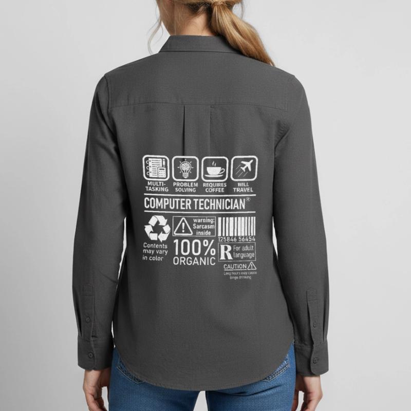 Computer Technician multi tasking problem solving Frauen Oxford Hemd