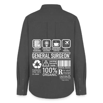 General Surgeon multi tasking problem solving - Women's Oxford Shirt - anthracite - Back - AI Model Female 172 light (172cm)