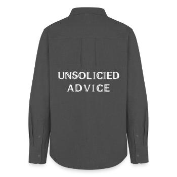 Unsolicited Advice - Frauen Oxford Hemd - Anthrazit - Hinten - AI Model Female 172 light (172cm)