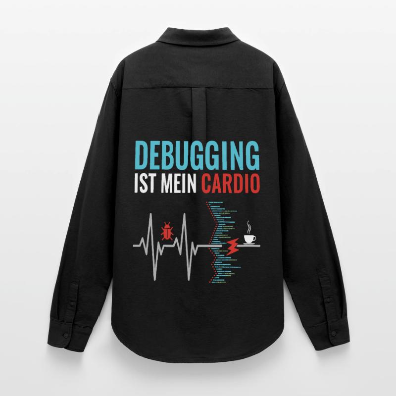 Debugging is my cardio - programmer nerd Women's Oxford Shirt