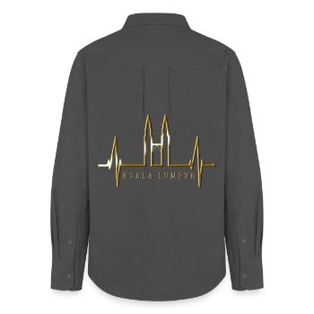 Kuala Lumpur Skyline Heartbeat Malaysia Love KLCC - Women's Oxford Shirt - anthracite - Back - AI Model Female 172 light (172cm)