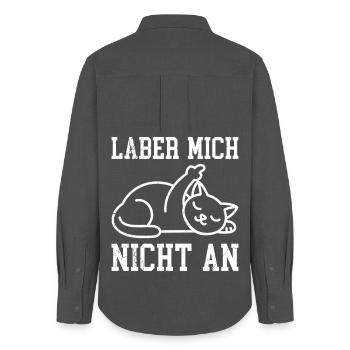 Mallorca LABER MICH NICHT AN Anti Flirt Lustiges - Women's Oxford Shirt - anthracite - Back - AI Model Female 172 light (172cm)