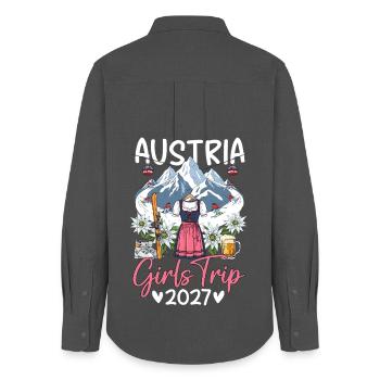 Austria Girls Trip 2027 - Women's Oxford Shirt - anthracite - Back - AI Model Female 172 light (172cm)