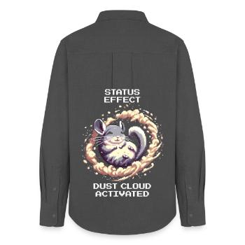 Status Effect: Dust Cloud Active | Chinchilla - Women's Oxford Shirt - anthracite - Back - AI Model Female 172 light (172cm)
