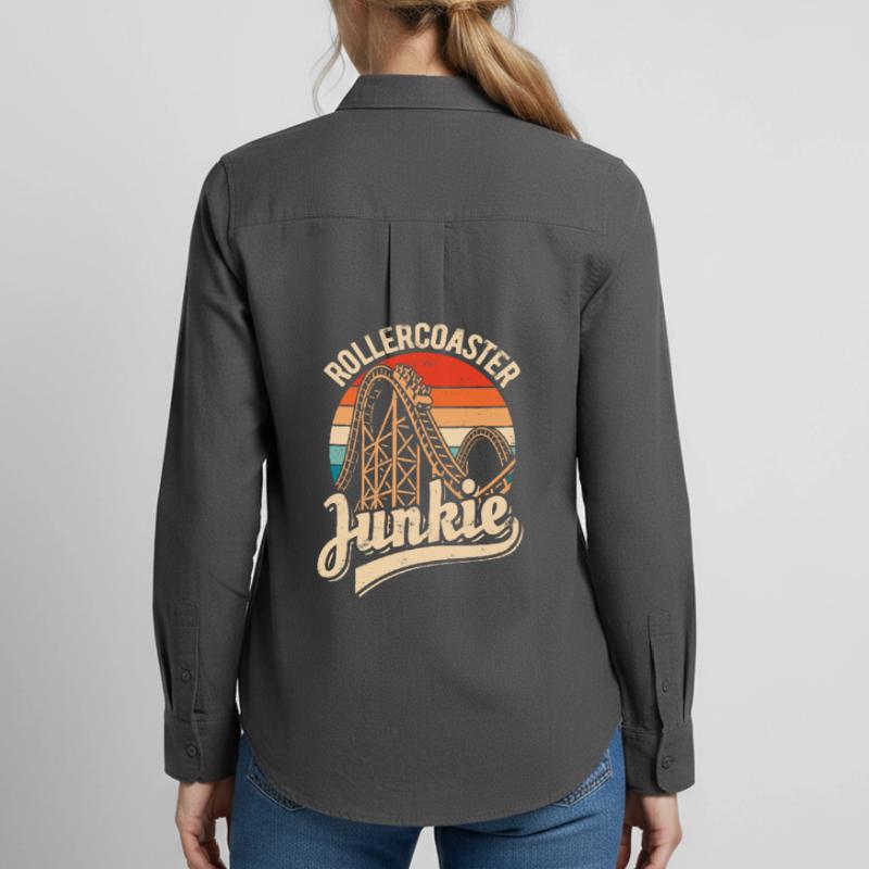 Rollercoaster Junkie - Roller Coaster - Loop Women's Oxford Shirt