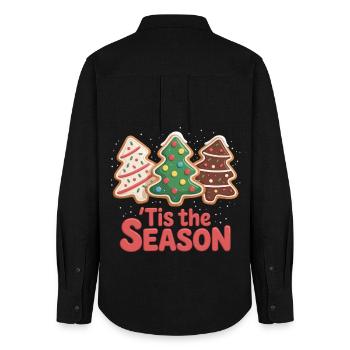 Christmas Gingerbread Shirt - Women's Oxford Shirt - black - Back - AI Model Female 172 light (172cm)