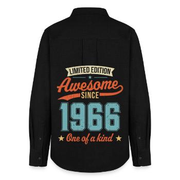 Awesome Since 1966 - Women's Oxford Shirt - black - Back - AI Model Female 172 light (172cm)