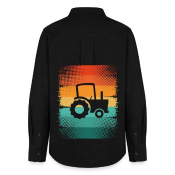 Tractor - Women's Oxford Shirt - black - Back - AI Model Female 172 light (172cm)