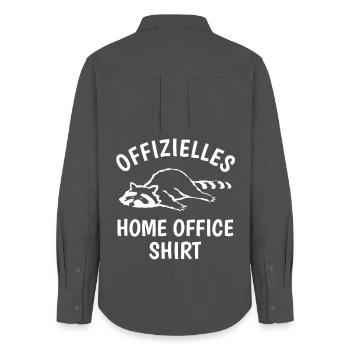 Waschbär - Home office shirt - Geschenk - Frauen Oxford Hemd - Anthrazit - Hinten - AI Model Female 172 light (172cm)