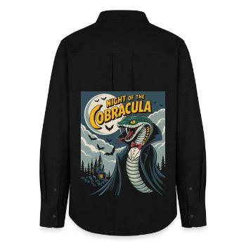 Night of the Cobra Vampire Bloodsucker Halloween - Women's Oxford Shirt - black - Back - AI Model Female 172 light (172cm)