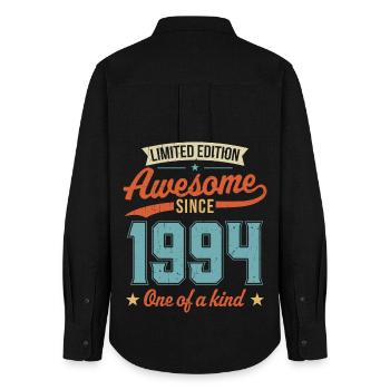 Awesome Since 1994 - Women's Oxford Shirt - black - Back - AI Model Female 172 light (172cm)