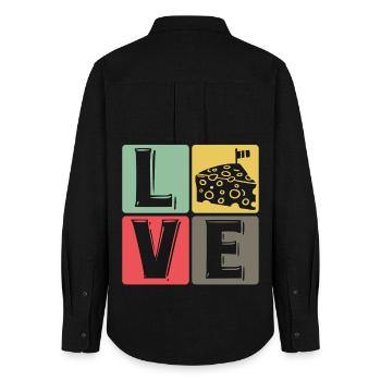 CheeseLove Pop Art Square - Women's Oxford Shirt - black - Back - AI Model Female 172 light (172cm)