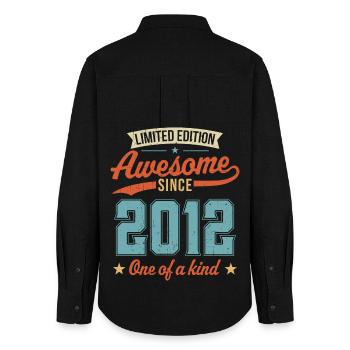Awesome Since 2012 - Women's Oxford Shirt - black - Back - AI Model Female 172 light (172cm)