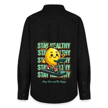 Limonade Lemonade Zitronen Design Stay Healthy - Women's Oxford Shirt - black - Back - AI Model Female 172 light (172cm)