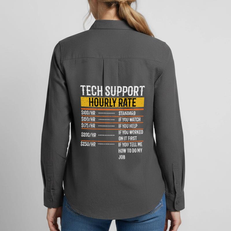 Tech Support Hourly Rate Programmer Technical Women's Oxford Shirt