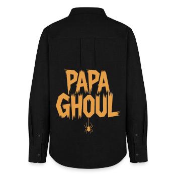 Papa Ghoul Spider Pendant - Women's Oxford Shirt - black - Back - AI Model Female 172 light (172cm)