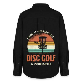 Le disc golf rétro est important - Chemise Oxford Femme - noir - Dos - AI Model Female 172 light (172cm)