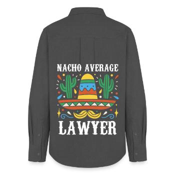 Nacho Average Lawyer Illustration - Women's Oxford Shirt - anthracite - Back - AI Model Female 172 light (172cm)