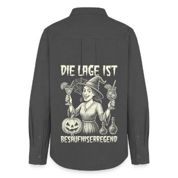 The situation is drunkenness - Women's Oxford Shirt - anthracite - Back - AI Model Female 172 light (172cm)
