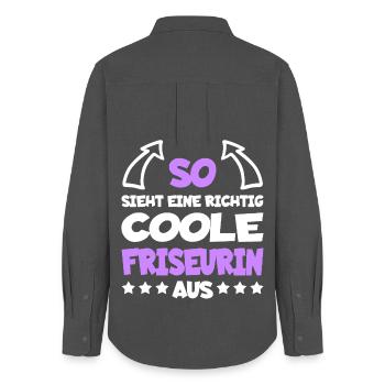 Really Cool Hairdresser Profession Funny Saying - Women's Oxford Shirt - anthracite - Back - AI Model Female 172 light (172cm)