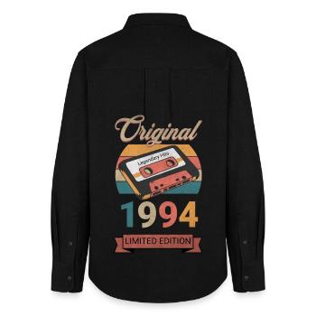 Original 1994 Limited Edition Geburtstag Geschenk - Frauen Oxford Hemd - Schwarz - Hinten - AI Model Female 172 light (172cm)