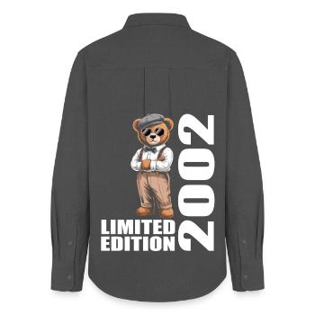 2002 Limited Edition Bear Birthday 2002 - Women's Oxford Shirt - anthracite - Back - AI Model Female 172 light (172cm)