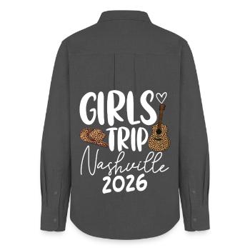 Girls Trip Nashville 2026 - Women's Oxford Shirt - anthracite - Back - AI Model Female 172 light (172cm)
