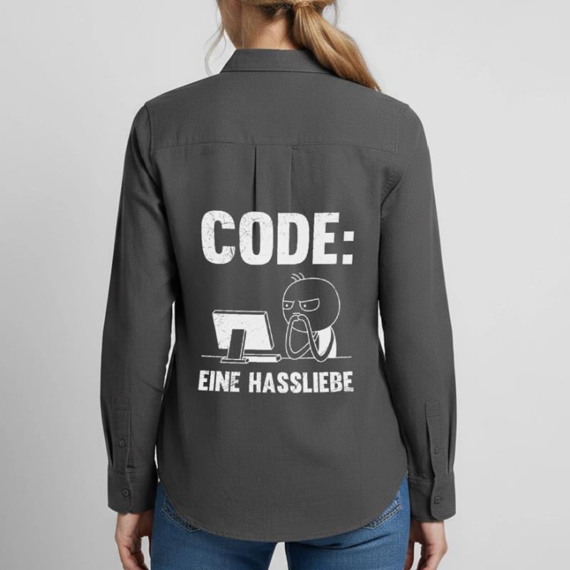 Coder CODE EINE HASSLIEBE LUSTIG Frauen Oxford Hemd