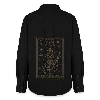 Mystische Tarotkarte The Magician Design - Frauen Oxford Hemd - Schwarz - Hinten - AI Model Female 172 light (172cm)
