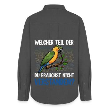 Understanding colorful parrot? - Women's Oxford Shirt - anthracite - Back - AI Model Female 172 light (172cm)
