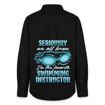 Swimming instructor - Women's Oxford Shirt - black - Back - AI Model Female 172 light (172cm)