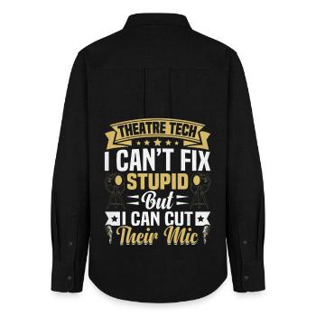  Theatre Geek Drama Lover Stagehand Theatrical - Women's Oxford Shirt - black - Back - AI Model Female 172 light (172cm)