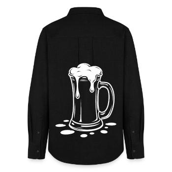 Überlaufender Bierkrug Schaum Party - Frauen Oxford Hemd - Schwarz - Hinten - AI Model Female 172 light (172cm)