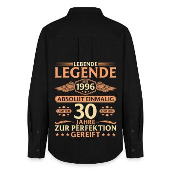 30th Birthday Absolutely Unique Vintage 1996 - Women's Oxford Shirt - black - Back - AI Model Female 172 light (172cm)
