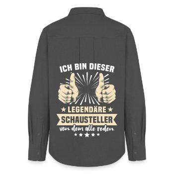 Schausteller Sprüche - Frauen Oxford Hemd - Anthrazit - Hinten - AI Model Female 172 light (172cm)