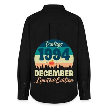 Birthday December 1994 Birthday Gift - Women's Oxford Shirt - black - Back - AI Model Female 172 light (172cm)