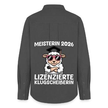 Master craftswoman 2026 passed master craftsman's examination - Women's Oxford Shirt - anthracite - Back - AI Model Female 172 light (172cm)