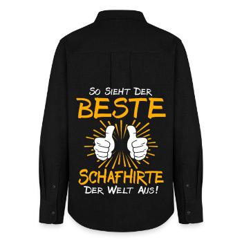 Schafhirte Geschenkidee - Frauen Oxford Hemd - Schwarz - Hinten - AI Model Female 172 light (172cm)
