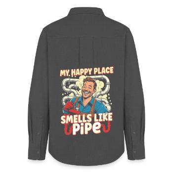 Pipe Layer Pipeline Builder - Women's Oxford Shirt - anthracite - Back - AI Model Female 172 light (172cm)