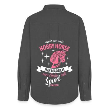 Hobby Horse Chefin Sport-Statement - Chemise Oxford Femme - charbon - Dos - AI Model Female 172 light (172cm)