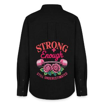 Women's Day Feminism - Women's Oxford Shirt - black - Back - AI Model Female 172 light (172cm)
