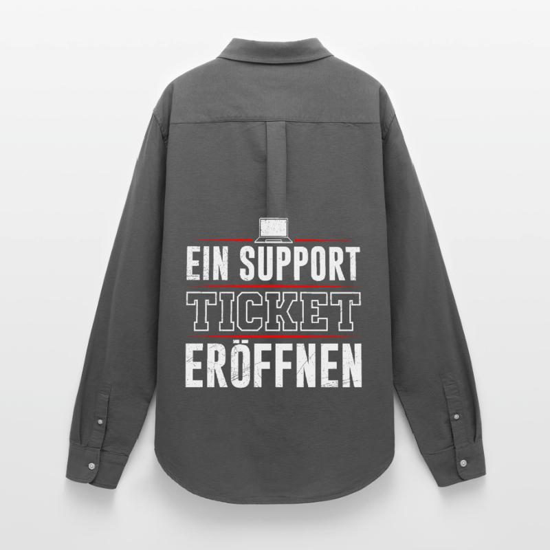 Coder OPEN A SUPPORT TICKET FUNNY Women's Oxford Shirt