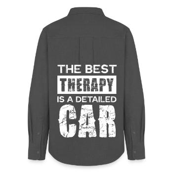 Best Car Detail Typography - Frauen Oxford Hemd - Anthrazit - Hinten - AI Model Female 172 light (172cm)