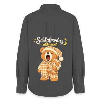 Chemise de nuit Pyjama de nuit Ours en peluche Mode veille - Chemise Oxford Femme - charbon - Dos - AI Model Female 172 light (172cm)