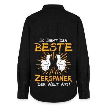 Zerspaner Geschenkidee - Frauen Oxford Hemd - Schwarz - Hinten - AI Model Female 172 light (172cm)