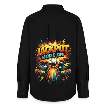 Mode jackpot joueur de flipper de flipper activé - Chemise Oxford Femme - noir - Dos - AI Model Female 172 light (172cm)