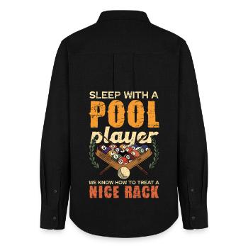 Porte-piscine qui dit Chemise - Chemise Oxford Femme - noir - Dos - AI Model Female 172 light (172cm)