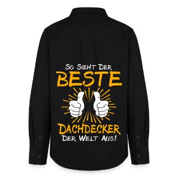 Dachdecker Geschenkidee - Frauen Oxford Hemd - Schwarz - Hinten - AI Model Female 172 light (172cm)