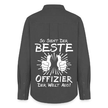 Best Officer - Women's Oxford Shirt - anthracite - Back - AI Model Female 172 light (172cm)
